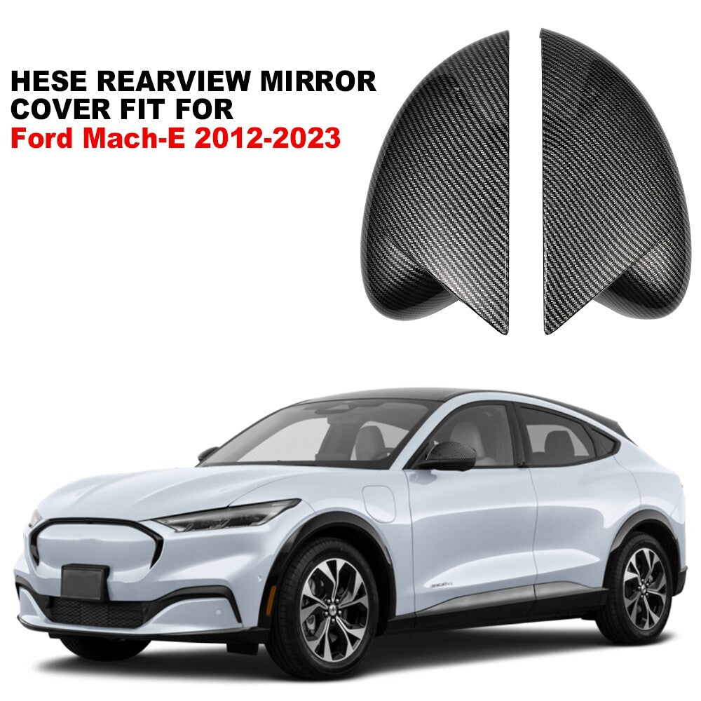 For 21-23 for Ford Mach-E Carbon Fiber OX Horn Car Side Mirror Cover Mirror Shell