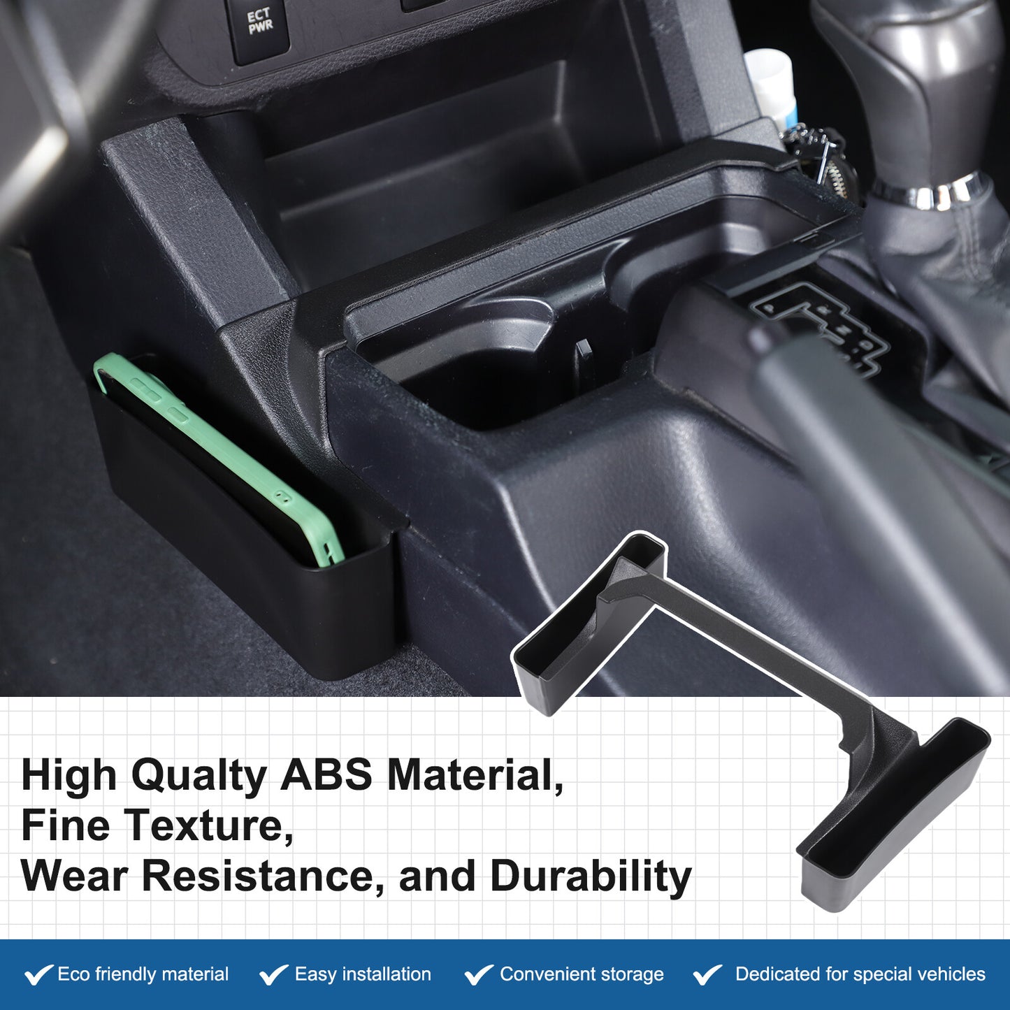 Center Gear Tray Gear Shift Side Storage Box, Black, for Tacoma 2016 - 2022 n