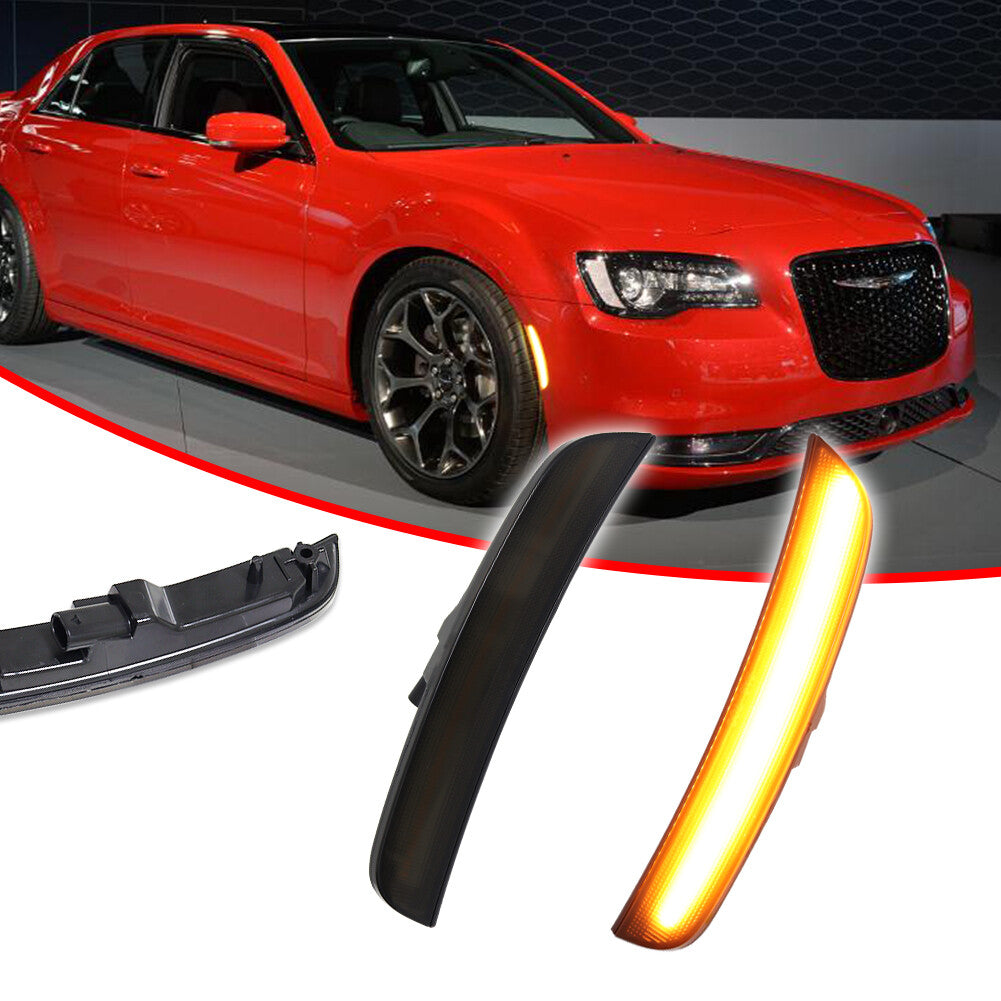 Smoked lens LED front marker light suitable for 2015-2023 for Chrysler 300 300C- v