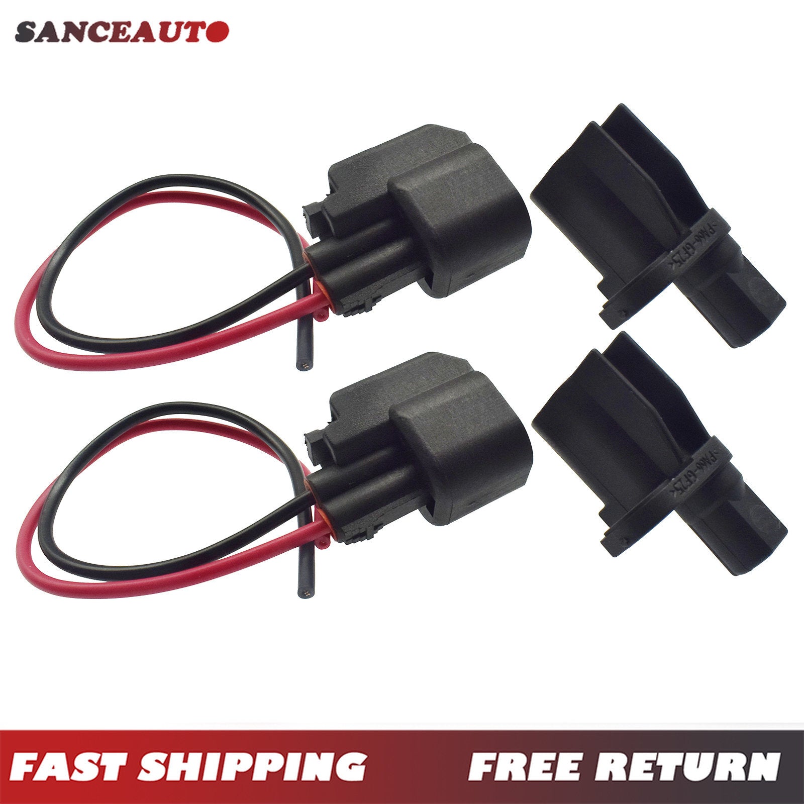 Rear ABS wheel speed sensor with connector 4-piece set suitable for Volvo C30, for Lincoln , for Jaguar - n