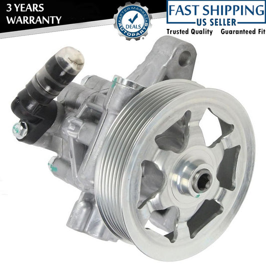 Power Steering Pump w/ Pulley Fits For 2002-2011 for Honda CR-V 2.4L Q