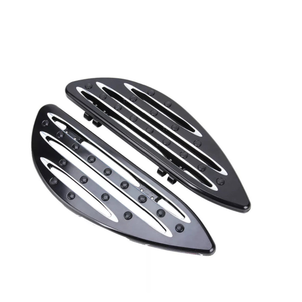 Black CNC Stretched Driver Front Floorboard for Harley Touring Dyna FLTR Softail