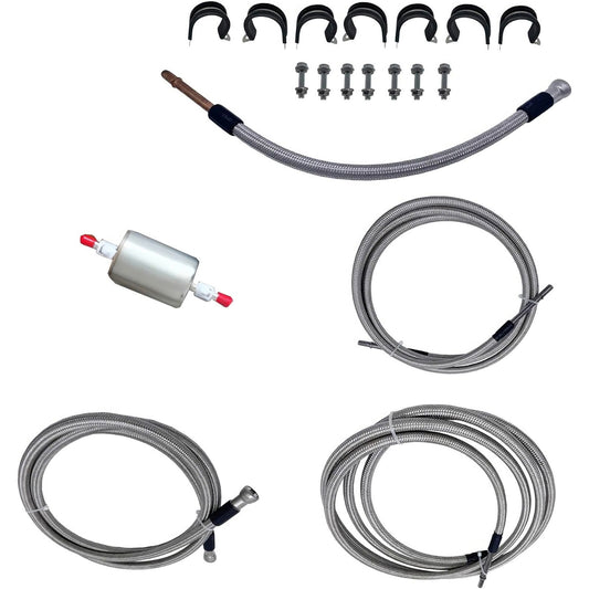 SS Braided Fuel Lines Quick Fix Set for GMC for Chevrolet Gas Flex Ext Cab
