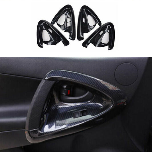 for Toyota RAV4 2006-2012 ABS Carbon Fiber Inner Door Handle Cover Panel Trim 4x