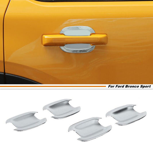 Car Door Handle Bowl Cover Trim For Bronco Sport 21-2024 Accessories Chrome v