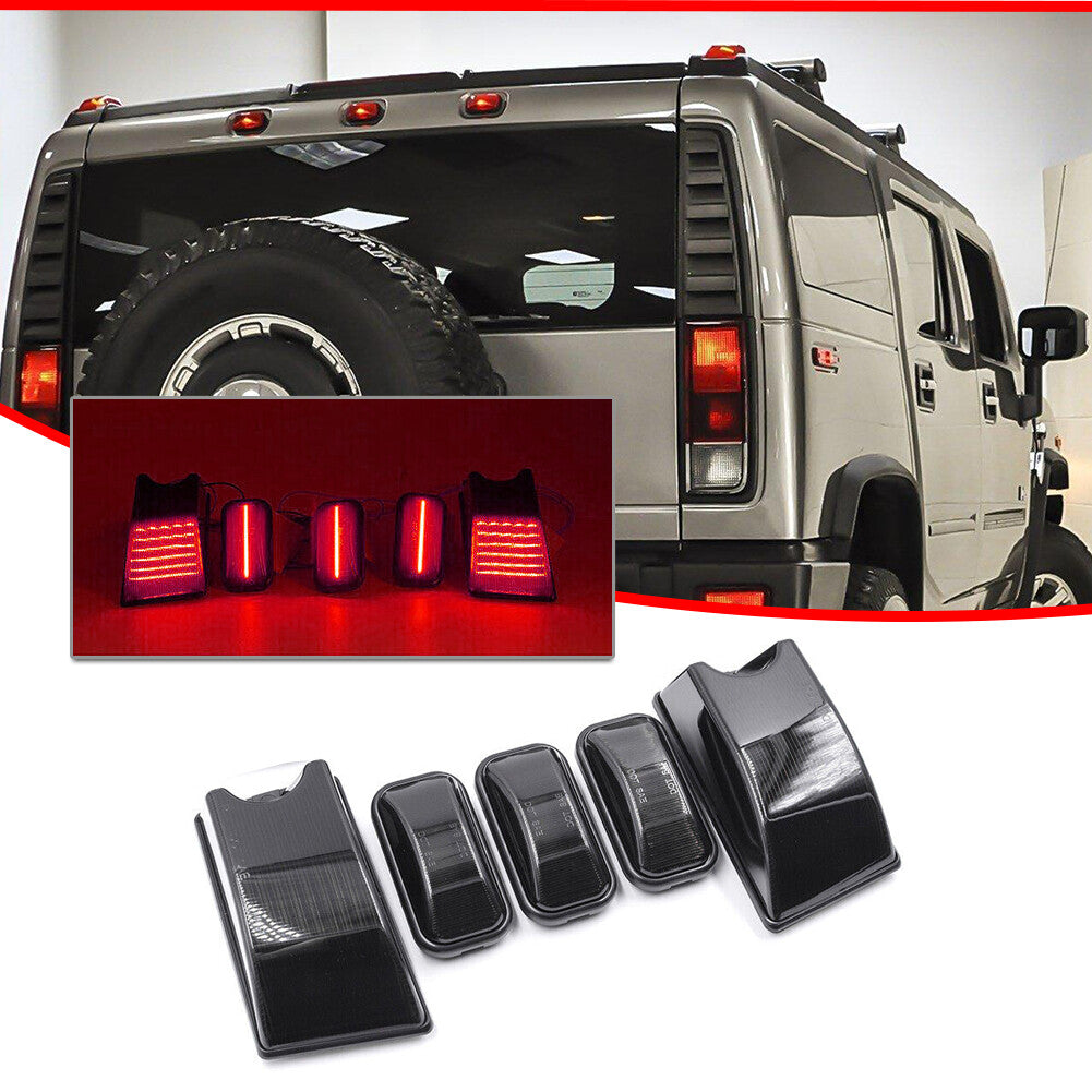Smoked lens red LED roof cab marker light suitable for 2003-2009 for HUMMER H2 SUV SUT 5 pieces- v