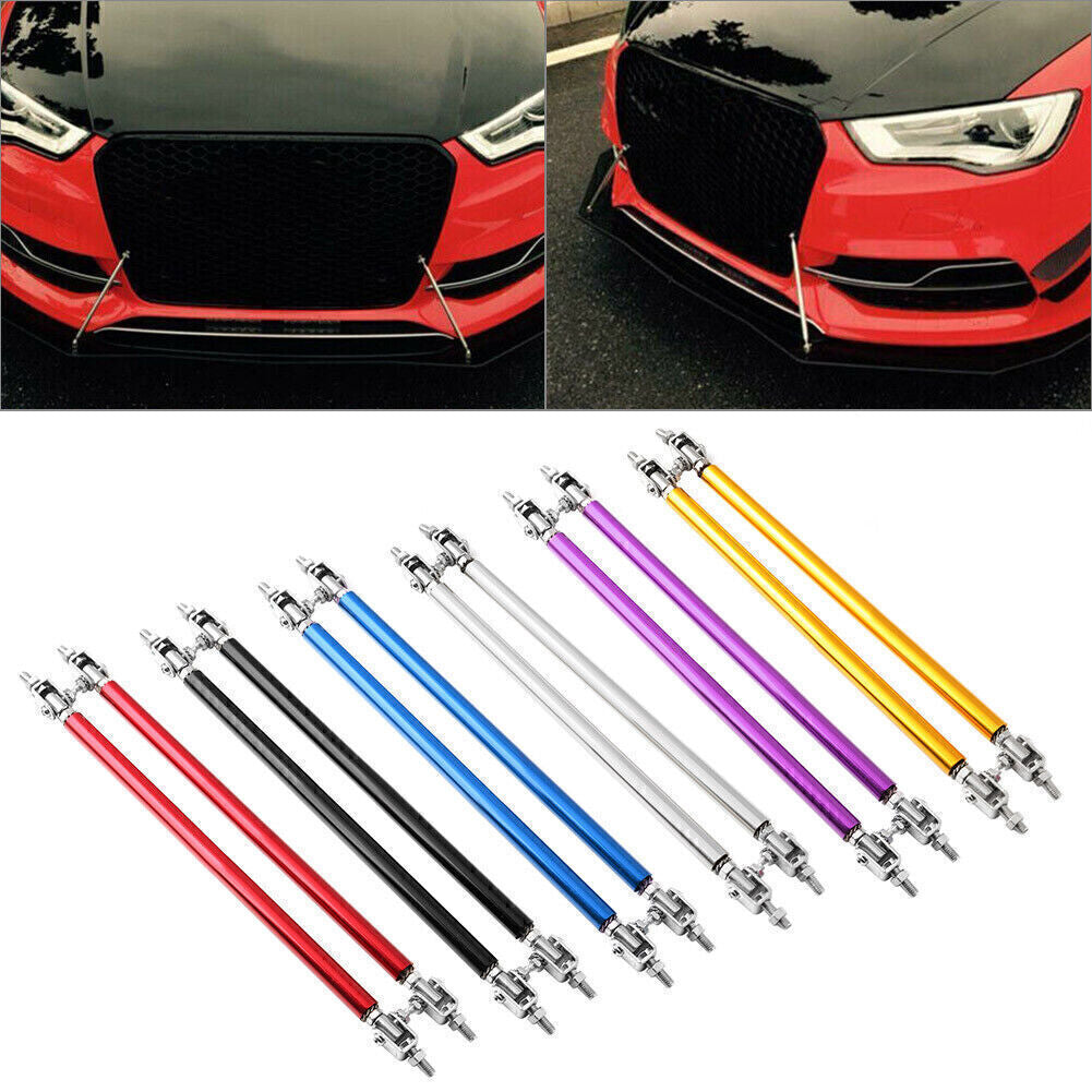 20cm Adjustable Front Bumper Lip Splitter Spoiler Strut Rod Tie Support Bar
