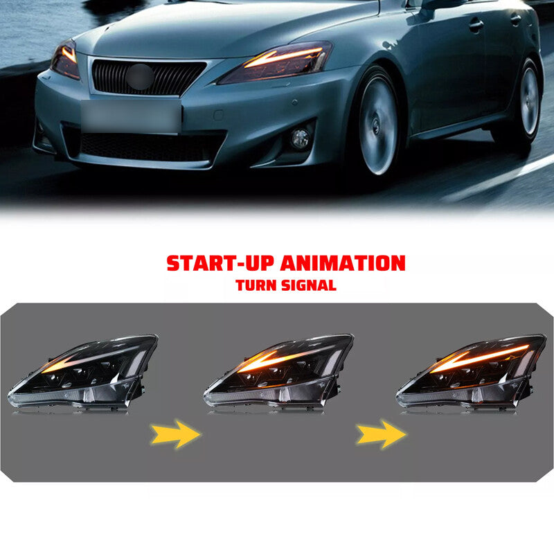 LED RGB Headlights for Lexus IS250 IS350 ISF 2006-2013 Animation Front Lamps