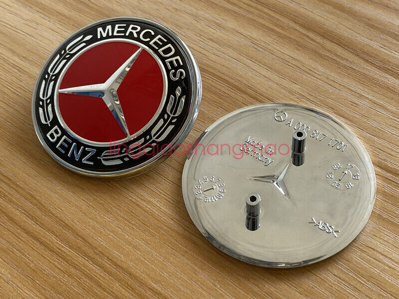 Suitable for Mercedes-Benz CLK CLS E ML GL front cover badge with black and red embroidery A2078170316