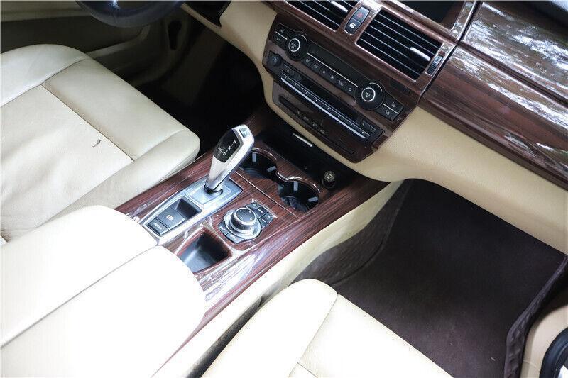 for BMW X5 2008-2013 Red Wood Grain Inner Gear Shift Water Cup Frame Cover Trim