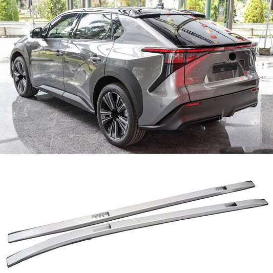 For 2023-24 for Toyota Bz4x Silver Aluminum Top Side Rail Bar Roof Rail Rack Kit 2x