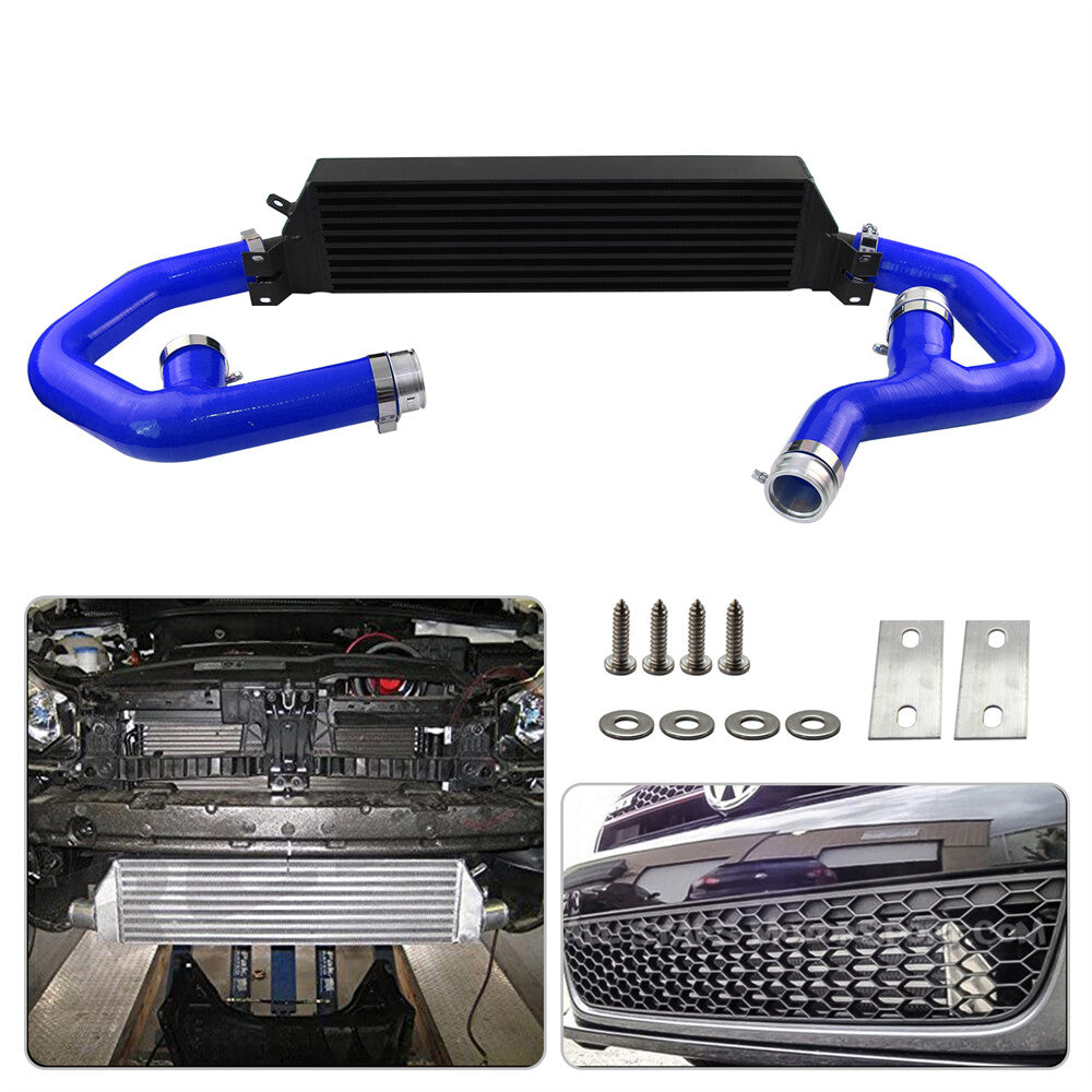 06-2010 for VW for Jetta Gti for Golf A3 Mk5 2.0T Bolt On Turbo Intercooler w/ Pipe Kit Blue