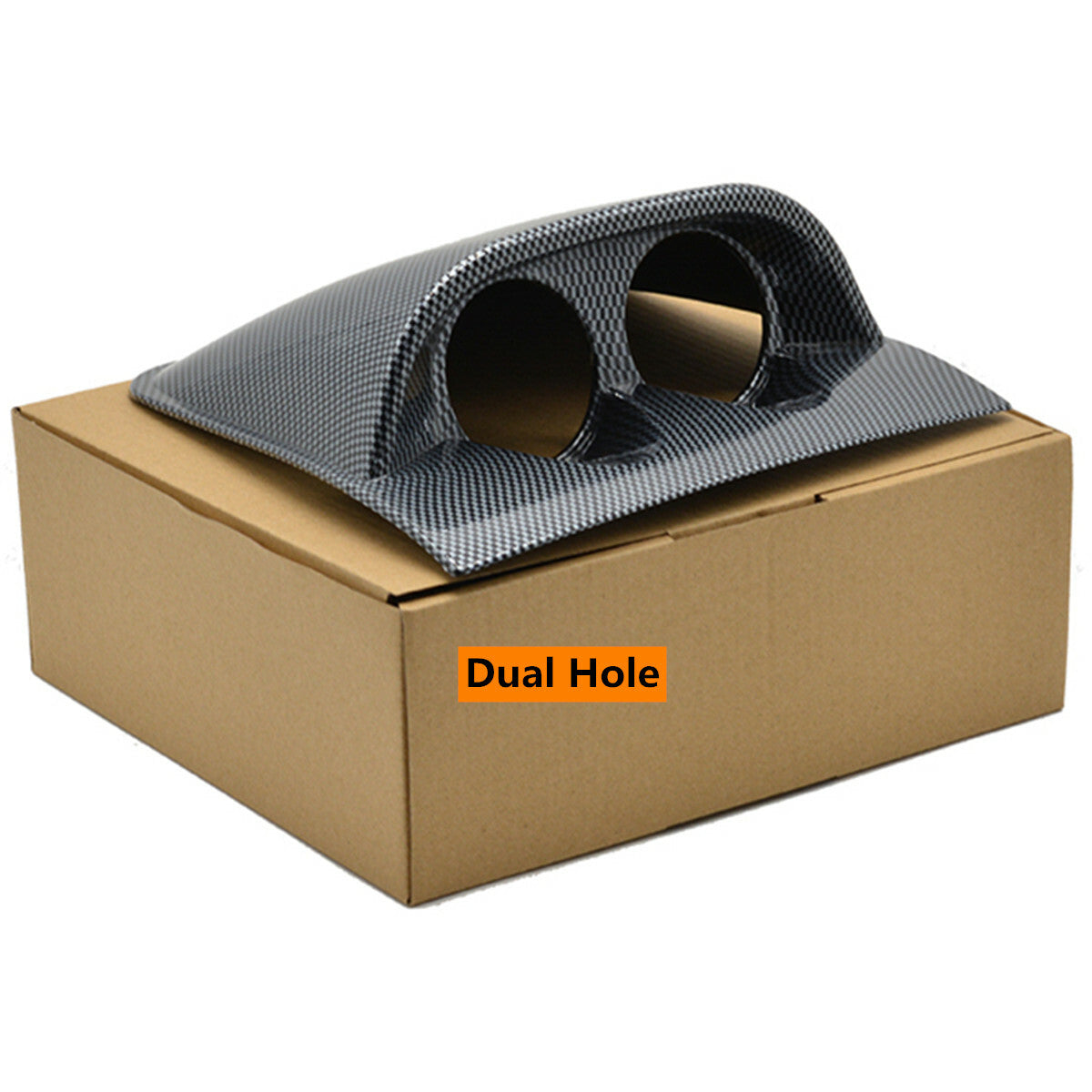 2-inch 52mm carbon fiber exterior dual-hole dashboard mount kit - n
