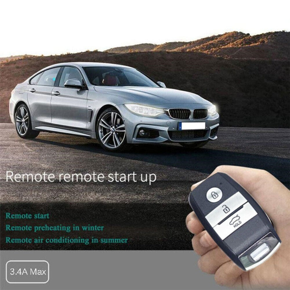 Keyless Entry Car Engine Start Alarm-System Push Button Dual Remote Control KIT n
