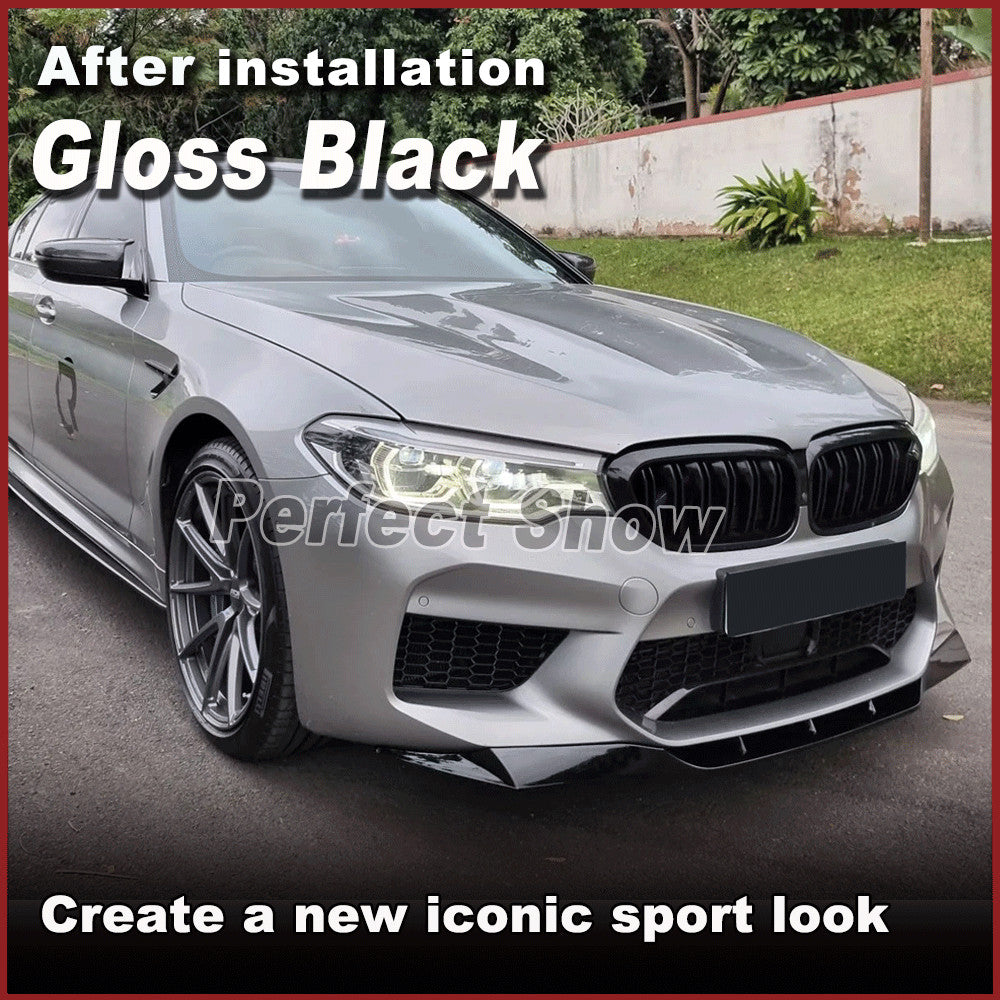 Fit for BMW 5Series F90 M5 2018-20 Gloss Black Front Bumper Lip Spoiler Splitter