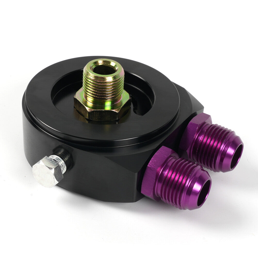 Aluminum Oil Filter/Cooler Sandwich AN10 Block Adapter Gauge Sensor Plate Q