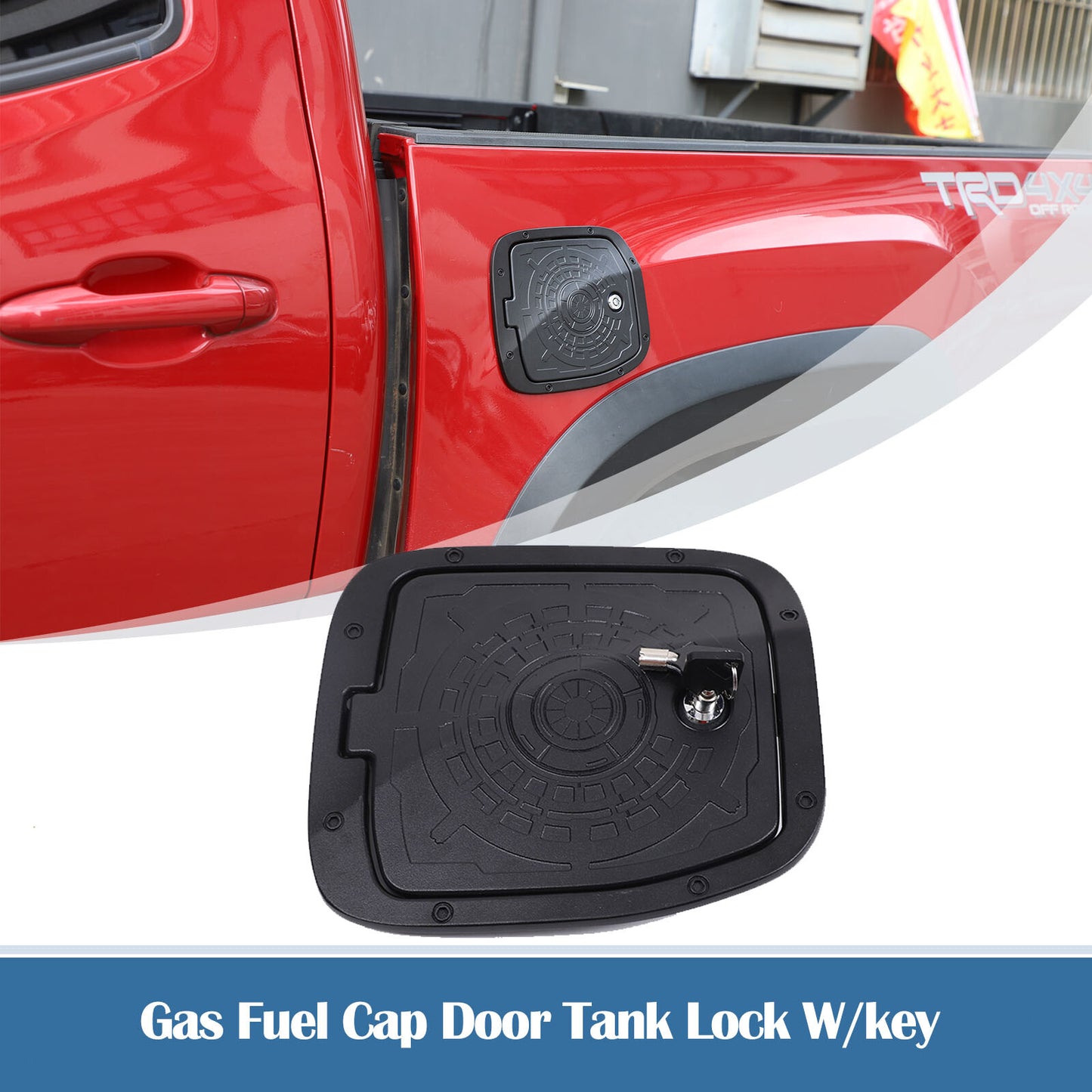 Black fuel tank cap lock key for Toyota Tacoma 2016 - 2022