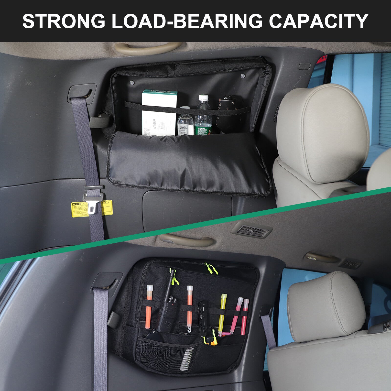 Left rear trunk window storage bag/organizer for Prado FJ120 03-09- n