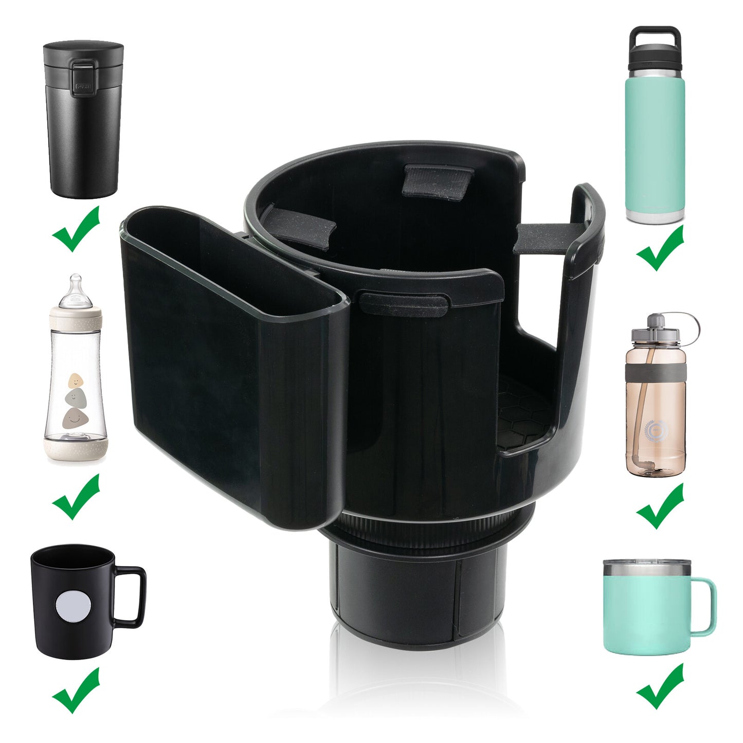 Universal Car Cup Holder Adapter Expander for Large Bottles Mugs Multifunctional Q