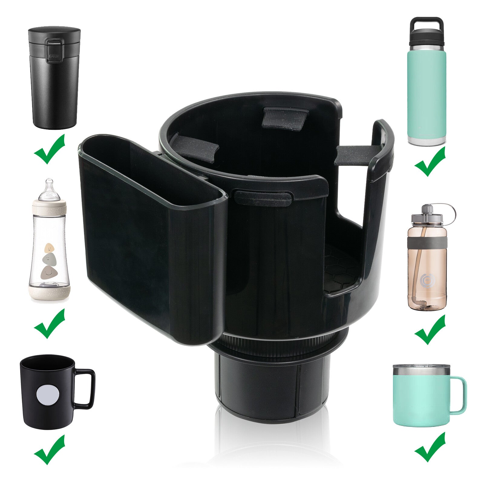 Universal Car Cup Holder Adapter Expander for Large Bottles Mugs Multifunctional Q