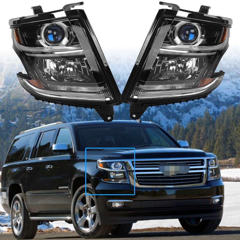 HID/Xenon Assembly Driver&Passenger Headlight For 2015-2020 for Chevy Tahoe/Suburban n
