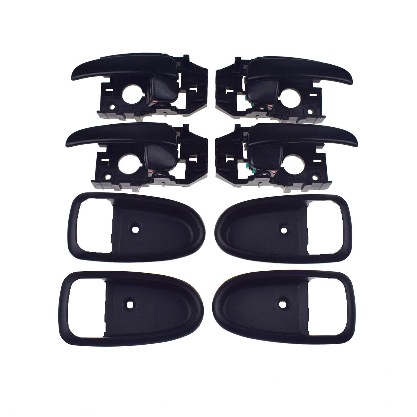 4-Piece Set Interior Door Handle and Bezel Trim Black for for Hyundai for Elantra 2001-2006- v
