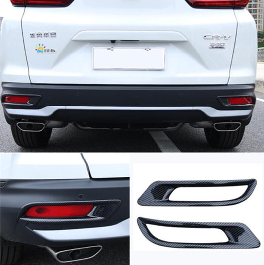 for Honda CR-V 2020-2022 Carbon Fiber Rear bumper Fog Light Frame cover Trim 2x