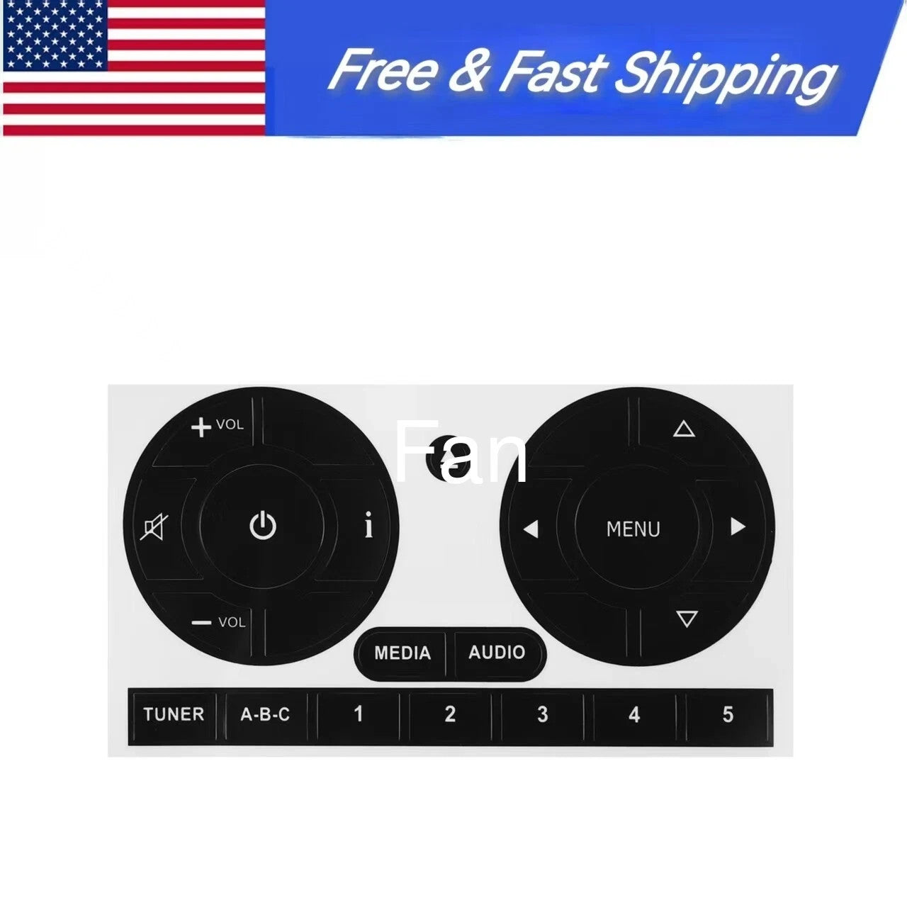 1 Set Stereo Radio Button Repair Kit For 2011-16 for Fiat 500 Decals Sticker Black Q