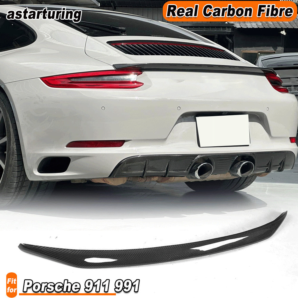 Fit for Porsche 911 991 2012-2018 REAL Carbon Rear Trunk Wing Boot Spoiler Lip