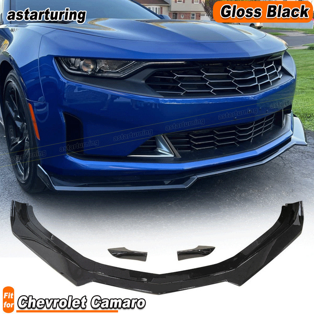 Fit for Chevrolet Camaro Z1L 2016-2018 Front Bumper Lip Spoiler Gloss Black