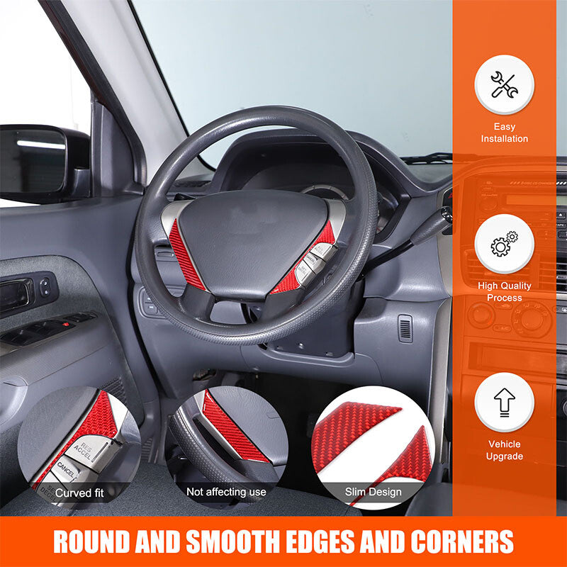 Red carbon fiber steering wheel sticker decoration for Honda Pilot 03-08- n