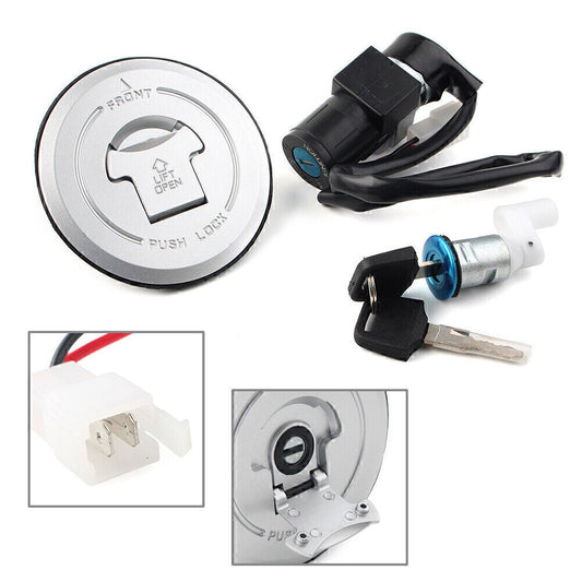 Ignition Switch Fuel Gas Cap for Seat Lock Key Fit 03-07 for Honda CBR125 CBR125RR 125cc