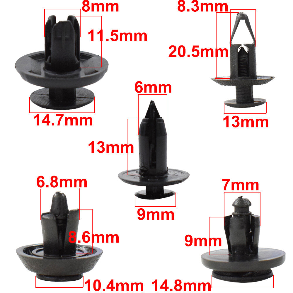 100PCS. Auto Car Body Plastic Push Pin Rivet Fasteners Trim Panel Moulding Clip