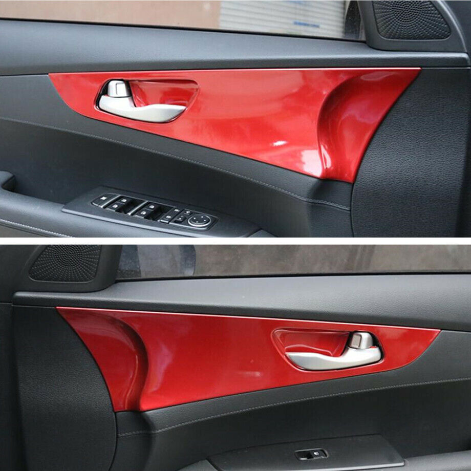 2020-2021 Red ABS Interior Door Handle Frame Cover for Kia Forte/K3 Trim 4PCS B n