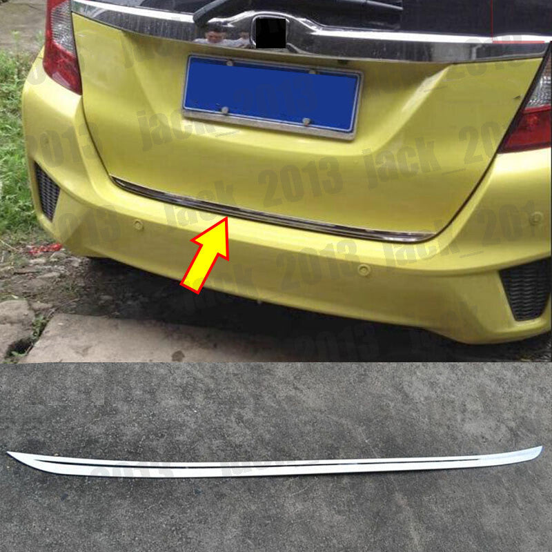 for Honda fit JAZZ 2014-2019 STAINLESS REAR TRUNK TAIL GATE DOOR LID COVER TRIM
