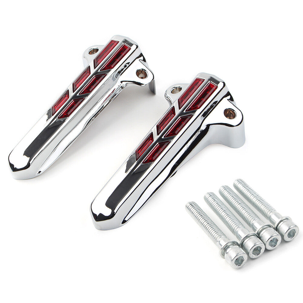 Front Lower Fork Leg Covers LED Smoke Light for Harley Touring FLHX FLHR FLHTK