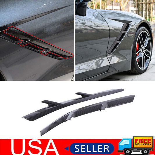 Carbon ABS front fender side vent cover trim L&R for Corvette C7 2014-2019