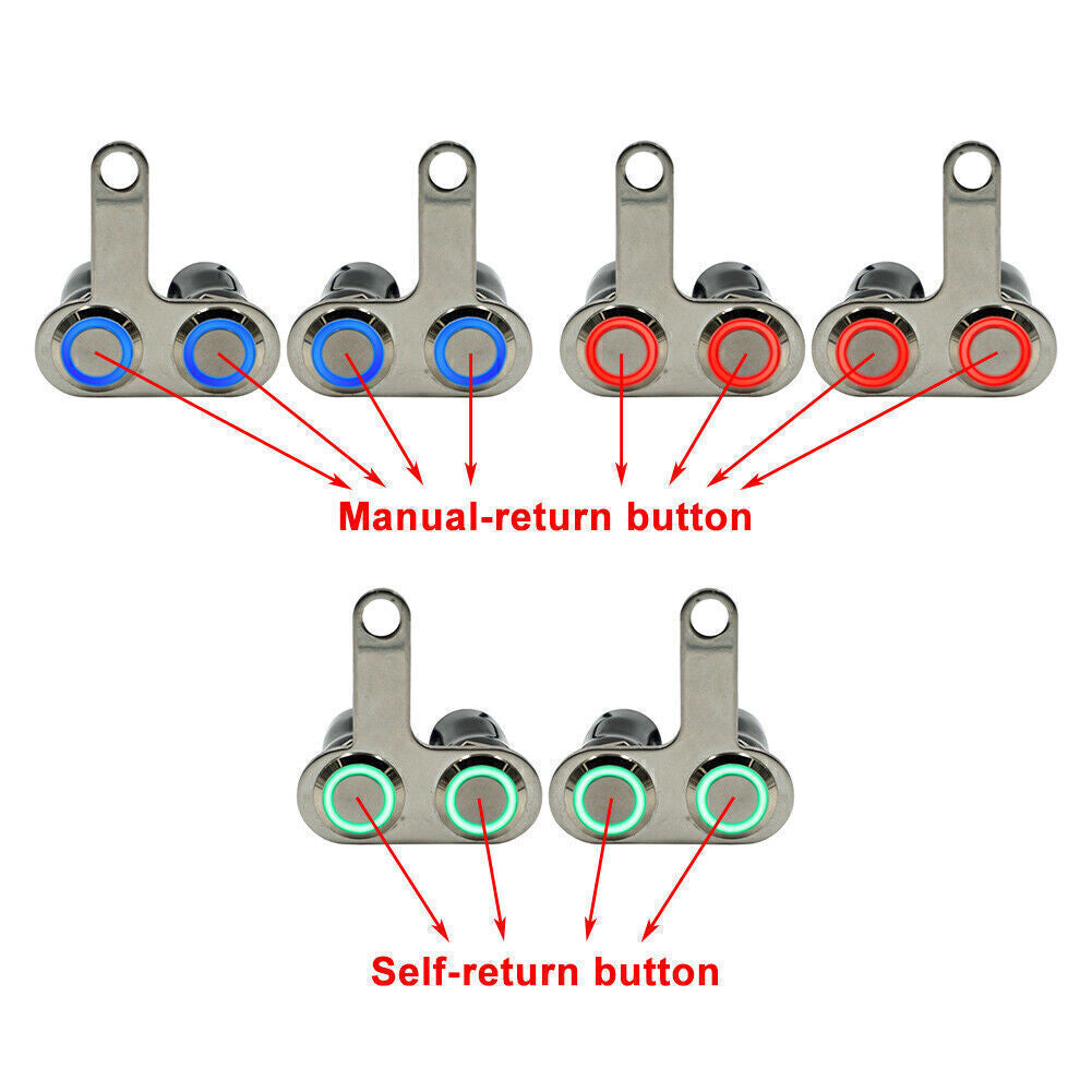 LED Switch Handlebar Adjustable Mount Waterproof Switch Right blue Universal