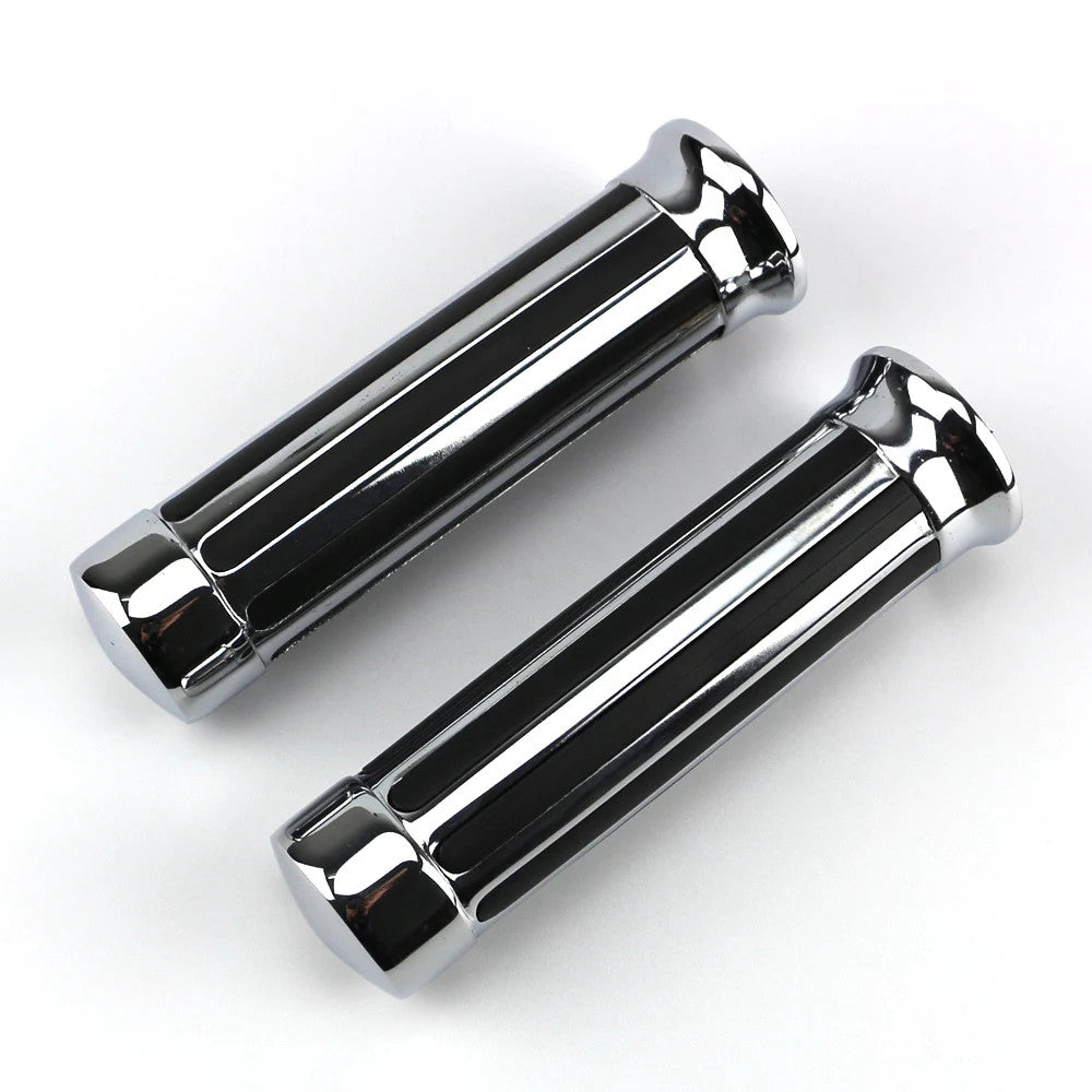 Chrome 1-inch handlebar grips for Honda Spirit 750 2000 - 2006 Magna 750 '94-'03- n