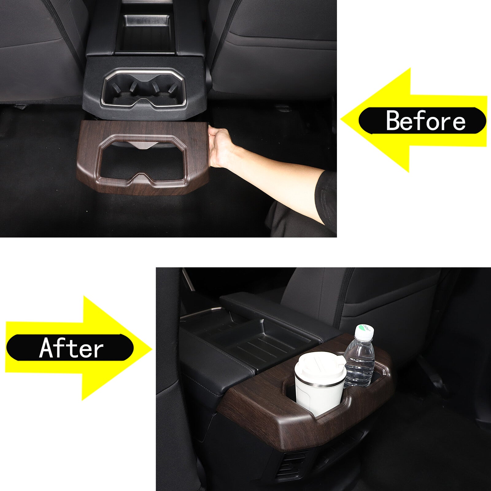 Oak interior gear transmission cover decoration suitable for Tundra Sequoia 2022-23 - v
