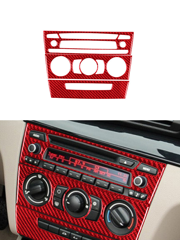 Red Carbon Fiber Premium Radio With CD Player Trim for Hyundai Azera 2006-2011 v