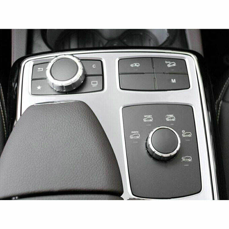 Chrome Silver Car Center Multi-Media Button Panel Cover Trim for Benz ML GL Class