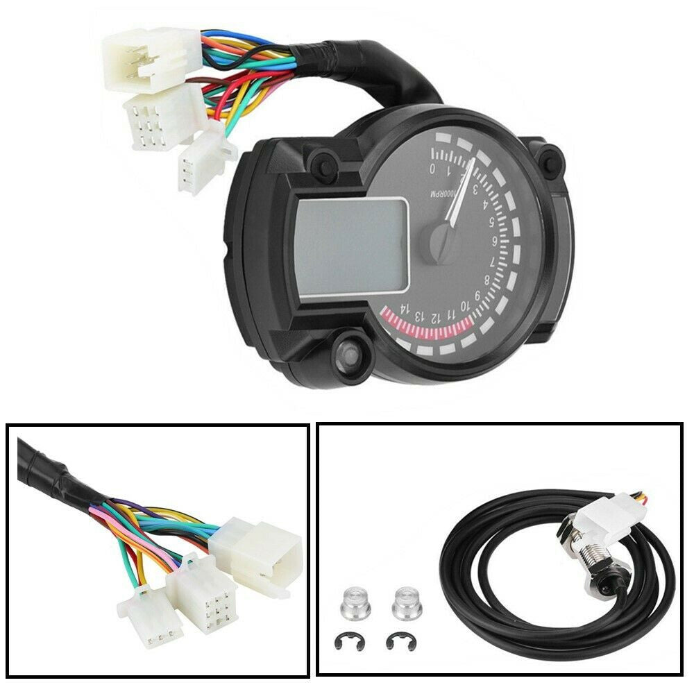 Adjustable 15000rpm Motorcycle Speedometer Gauge LCD Digital Tachometer Odometer n