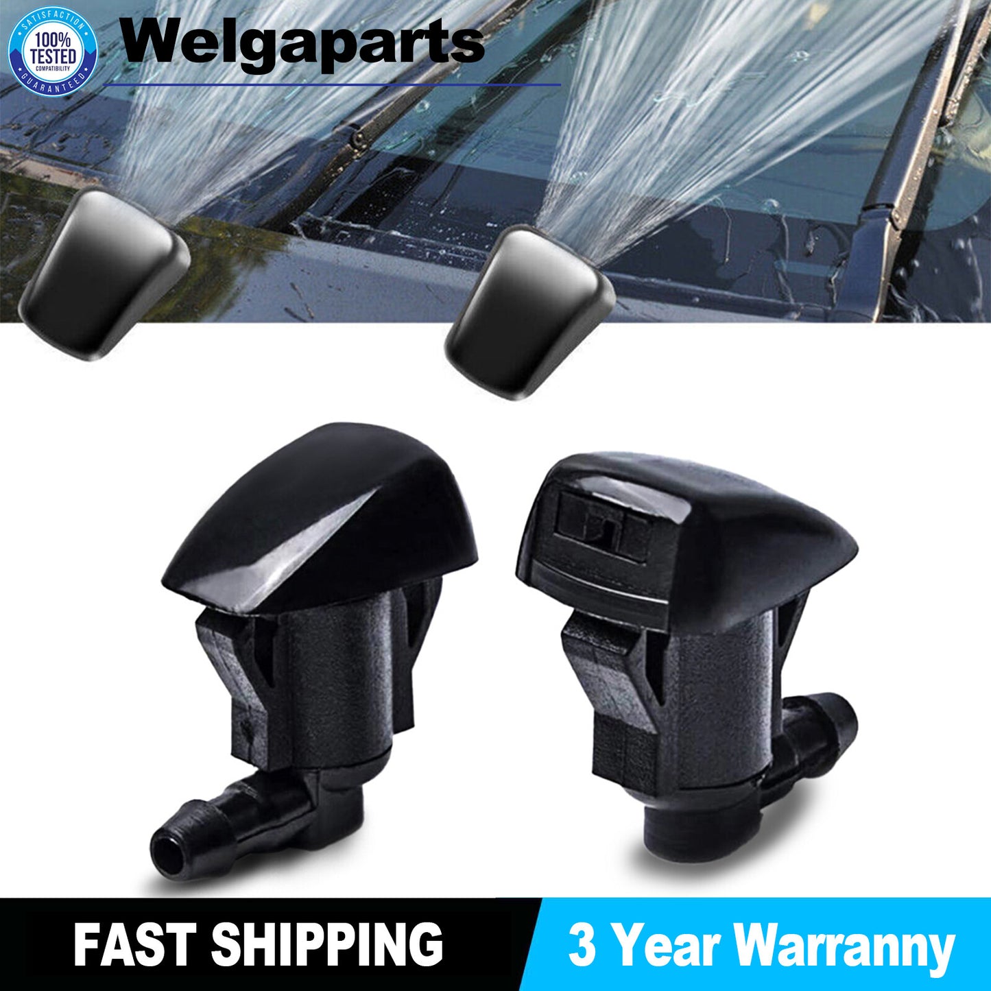 2x Windshield Wiper Spray Jet Washer Nozzle for Toyota for Sienna for Corolla Solara US