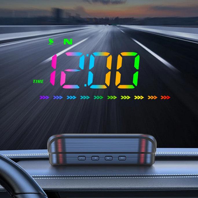 Digital Car GPS HUD Head Up Display LED Speedometer Compass Overspeed Alarm Q