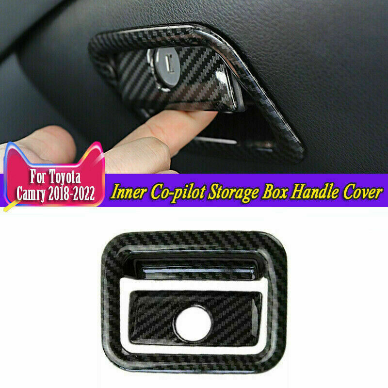 for Toyota for Camry 2018-2022 Carbon Fiber for Co -Pilot Storage Box Handle Cover Trim