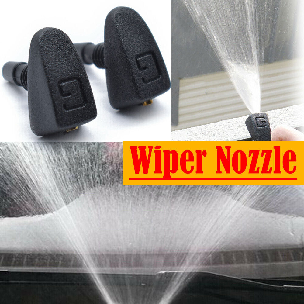 2Pcs Universal Car SUV Windscreen Water Spray Jets Washer Nozzle Accessories