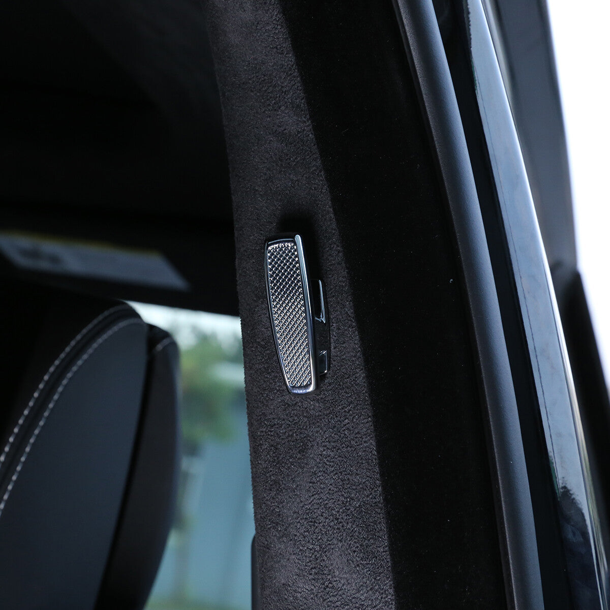 Fabric hook cover B support 2013-2022 for Range Rover L405, silver alloy 2-piece set. n