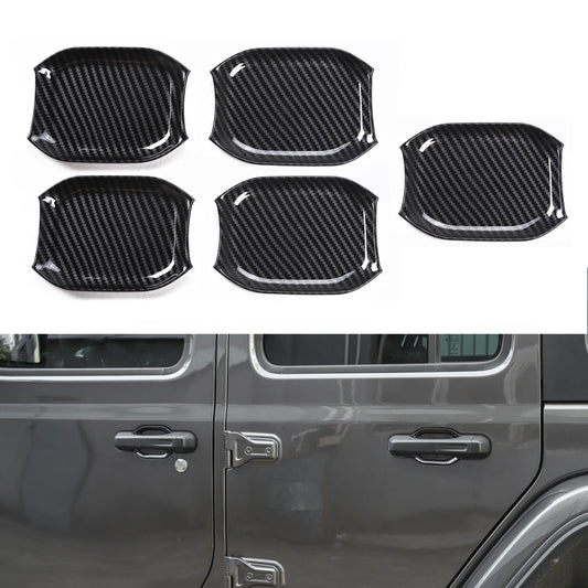 Exterior Door Handle Bowl Cover Trim for Jeep for Wrangler JL 2018-2020 Carbon fiber