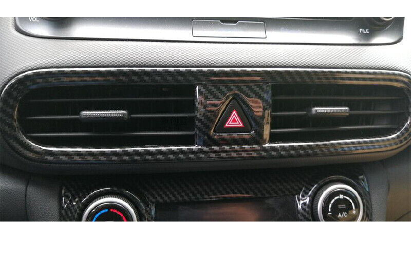 Carbon Fiber Leather Center Armrest Box Cover Trim For Highlander 2014-19 v